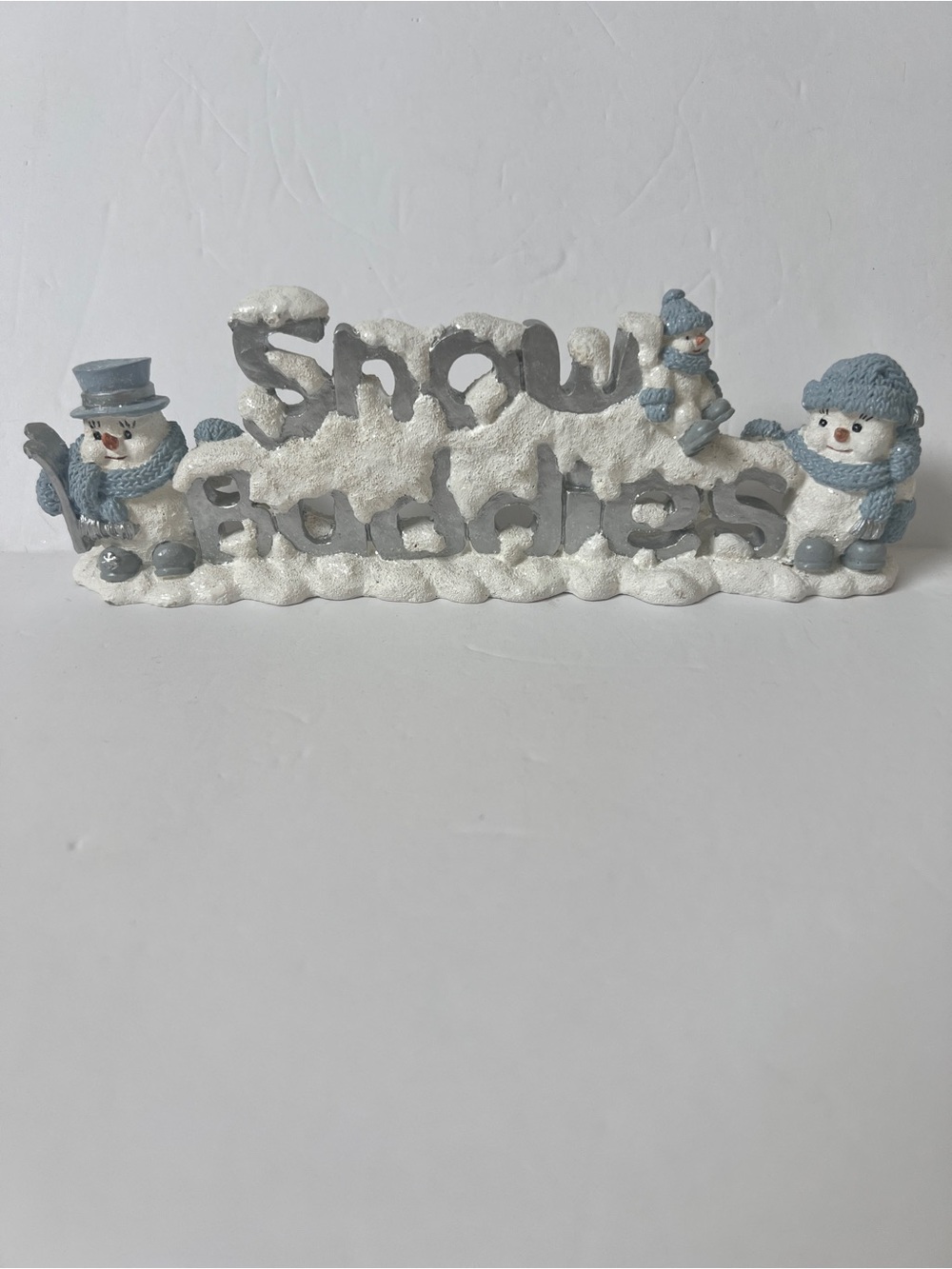Vintage 1990s Encore Snow Buddies Winter Holiday Snowman Sign Snowmen Christmas